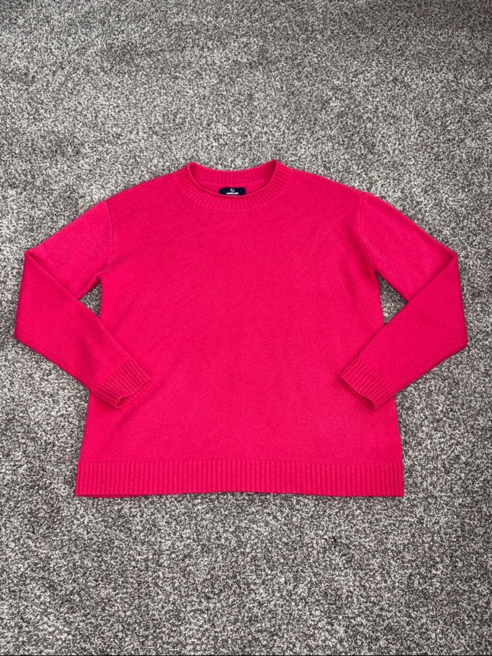 Lands' End Watermelon Pink 100% Cashmere Crew Neck Sweater